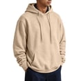 thumbnail image 6 of UDAUDU Mens Casual Hooded Collar Drawstring Hoodies Pullover Sweatshirts Fall Winter Long Sleeve Pullover Shirts Khaki S, 6 of 7