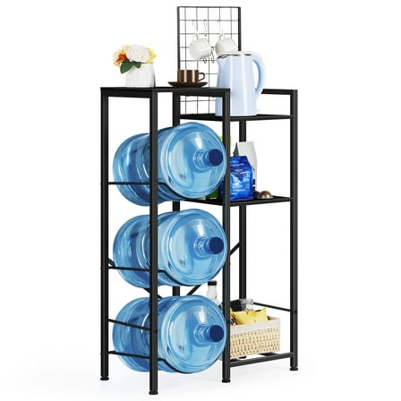 5 Gallon (Approx. 1.5L) Bottle Cage with Bar Heavy Duty Water Bottle Filler with Rack 5 Gallon Water Dispenser Stand Water Dispenser Kettle Storage Rack