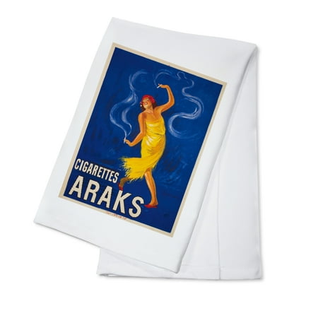 1910 Postage - Cigarettes Araks Vintage Poster (artist: Cappiello, Leonetto) France c. 1910 (100% Cotton Kitchen Towel)
