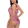 thumbnail image 4 of Goofa Cute Strawberry Pattern Women's One Piece Swimsuits Tummy Control Bathing Suits Asymmetric One Shoulder Swimwear-XX-Large, 4 of 6