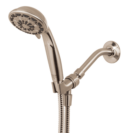 Waxman 4" Handheld Shower Head with 6 Spray Settings, Brushed Nickel