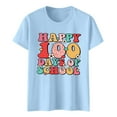 100 Days of School Shirt Womens Teacher Shirts 100th Day of School T Shirt Causal Inspirational