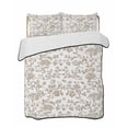 thumbnail image 2 of Khaki Flower Twin XL Size Down Alternative Comforter, Lightweight Comforter Quilt Bedding Set with Pillow Shams Vintage Farmhouse Boho Leaf Spring Plant All Seasons Bed Comforter Duvet Insert 68"x98", 2 of 7