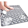 thumbnail image 1 of Alfombra de ducha antideslizante, alfombra de baño cuadrada de 53x53 cm, alfombra de baño antideslizante lavable a máquina con ventosa, gris, 1 of 1