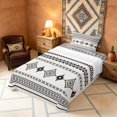 thumbnail image 3 of Manfei Southwestern Aztec Twin Sheets, Bohemian Black Beige Bedding, Reversible 3 Pieces1 Flat Sheet + 1 Fitted Sheet + 1 Pillowcase, 3 of 6