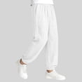 thumbnail image 3 of Niños pantalones niñas Color sólido suelto de ajuste casual deportivo cónico con bolsillos laterales cintura Niños niñas vestido pantalones, 3 of 8