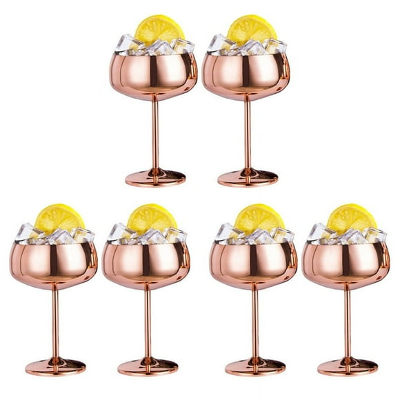 Copper Coupe Champagne Glasses Set of 6 Stainless Steel Vintage Cocktail Glass Wine Goblet