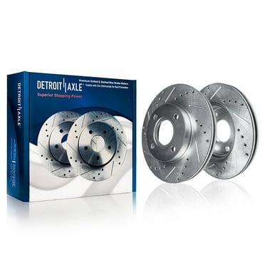 Detroit Axle - 260mm Front Drilled and Slotted Disc Brake Rotors Replacement for 1998-1999 Acura CL 1998-2002 Honda Accord