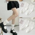 thumbnail image 2 of Osdhezcn Women's Ruffle and Bow Anklet Socks Lace Ruffle Frilly Comfortable Cotton Socks, 2 of 19