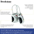 thumbnail image 2 of Brookstone Cable Lock TSA-Approved Keyless Luggage Lock with 3-Digit Combination 2 Pack, 2 of 7