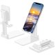 thumbnail image 1 of Soporte para teléfono celular, soporte para teléfono de escritorio ajustable en ángulo y altura con diseño antideslizante estable Soporte plegable para teléfono celular compatible con todos los teléfonos móviles/teléfonos inteligentes (blanco) ER, 1 of 5