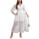 thumbnail image 1 of Vestido largo EYWOL, talla grande, blanco y floral para mujer, 1 of 9