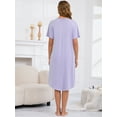 thumbnail image 3 of PinkBeautiM Nightgowns for Women V Neck Pajamas Dress Short Sleeve Soft Sleepwear, 3 of 7