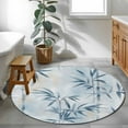 thumbnail image 5 of Blue Spring Botanical Round Rug 4ft Washable Circle Entryway Rugs Non Slip Pastoral Summer Leaf Area Rug Indoor Floor Carpet for Bedroom Kitchen Living Room Home Office Dining Room Nursery, 5 of 8
