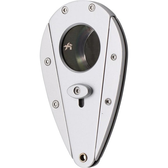 Xikar Xi1 Cigar Cutter, 440C Stainless Steel Blades With  HRC 57 Rating, 54 To 60 Ring Gauge, Double Guillotine Action, Silver