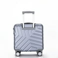 thumbnail image 2 of CLEARANCE! 16" Small Hard Shell Travel Bag, Carry-on Luggage with Universal Spinner Silent Wheels and TSA Lock, 100%PC for Business Travel or School, Silver, 2 of 9