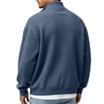 thumbnail image 4 of Men's Solid Sweatshirt Pit Strip Half Open Collar Casual Printed Sweatshirt for Fall Winter, 4 of 7