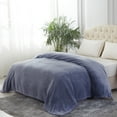 thumbnail image 2 of All Season Lightweight Plush Fleece Blanket King Size, 280GSM Soft Warm Flannel Bed Blanket- No Fading,Shrink Resistant Solid Navy, 2 of 8
