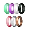 thumbnail image 4 of Janrevotw Colorful Silicone Rings 5.7mm Silicone Rings Yoga Glitter Sports Ring Rings, 4 of 7