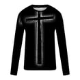 thumbnail image 5 of Blusas y camisas de manga larga con cuello redondo para hombre, blusa informal de manga larga con cuello redondo y estampado de rayas, blusa de poliéster para hombre, 5 of 5