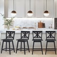 thumbnail image 3 of Gymax 4PCS Swivel Bar Stools w/ Footrest Counter Height Chairs for Home Black, 3 of 5