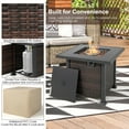 thumbnail image 4 of Costway Ensemble de Mobilier de Patio en Rotin 7 Pcs avec Housse de Table à Foyer, Dessus en Verre, Coussin Rouge, 4 of 8