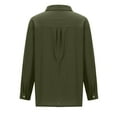 thumbnail image 5 of LYXSSBYX Shirts for Women Trendy Summer Women's Tops Fashion Solid Color Fake Pocket Button Shirt Lapel Long Sleeve Lapel Tops/Shirts, 5 of 5