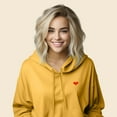 thumbnail image 4 of Dalix Pixel Heart Embroidered Fleece Cropped Hoodie Cold Fall Winter Women in Heather Mustard L Large, 4 of 5