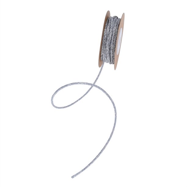 Nvzi Surtido de cintas para manualidades, cinta plateada de 2 mm x 9,14 m, 2 rollos de cinta de poliéster ultrafina, ideal para manualidades y decoración festiva delicada.