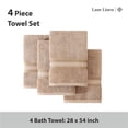 thumbnail image 4 of Juego de toallas de baño LANE LINEN Luxury, 100% algodón, paquete de 4 unidades, color topo, 4 of 7
