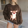 thumbnail image 1 of Chandail en Molleton de Noël pour Femmes 2023 Mode Manches Longues Col Rond Imprimé de Noël Hauts Amples Blouse Chandails en Molleton en Liquidation, 1 of 5
