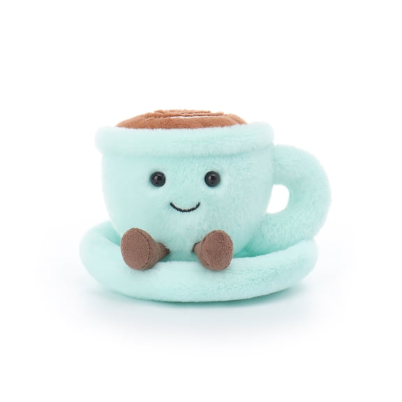 Apricot Lamb Mint Green Leisure Coffee Plush Toy for Kids 3.1 Inches