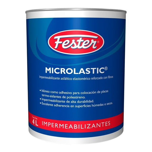 Impermeabilizante Asfáltico Elastomerico Reforzado con Fibras Fester Microlastic 4 L
