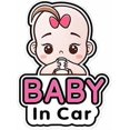 thumbnail image 1 of 1 Baby in Car Sign Stickers for Girls, Baby Car Sticker Removable Safety Announcement Board Sticker, Cute Window Car Sticker for Baby (Girl), 1 of 5