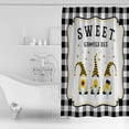 thumbnail image 2 of Sweet Gnomes Bee Shower Curtain Black White Buffalo Check Plaid Shower Curtains for Bathroom Curtain Sets with Hooks Waterproof Fabric Bath Curtain Extra Long 72" x 84", 2 of 6