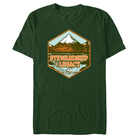 Men's Mossy Oak Stewardship & Legacy Graphic Tee Dark Green Small