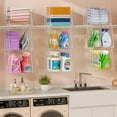 thumbnail image 5 of 3-Pack Extra-Tall 13.6'' Hanging Laundry Basket Organizer, Foldable Wire Shelf with 360° Rotating Hooks & Reinforced Height - Durable Space-Saving Laundry Room & Closet Organizer, White Patent, 5 of 8