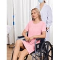 thumbnail image 5 of Pinspark Hospital Gowns Open Back for Women Bedridden Nightgowns Back Opening Short Sleeve Post Surgery Tear Away Adaptive Dresses, 5 of 6