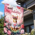 thumbnail image 3 of Hello Valentine’s Day Abyssinian Flower Crown Romantic Pink Floral House Flag 28x40in Double Sided Cat Lover Kitten Owner Gifts Outdoor Decor - 00031, 3 of 5