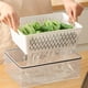 thumbnail image 1 of Contenedor de alimentos de doble capa con drenaje | Caja hermética apilable de 5 l para frutas y verduras | Organizador de cocina de plástico transparente | Paquete de 1, 1 of 6