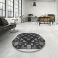 thumbnail image 4 of Ahgly Company Machine Washable Indoor Square Transitional Charcoal Black Area Rugs, 4' Square, 4 of 7