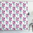 thumbnail image 1 of Ambesonne Vintage Shower Curtain, Poppies Leaves Buds, 69"Wx70"L, Fuchsia and Petrol Blue, 1 of 3