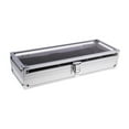 thumbnail image 4 of Caja de almacenamiento para relojes, caja para relojes con 6 ranuras con tapa, tocador de mesa, expositor de tienda con cerradura para hombres y mujer, 4 of 8