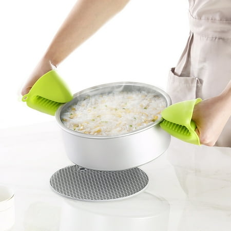 

Frm Silicone Oven Mitts Pot Holder Kitchen Cooking Finger Protector Pinch Grips Heat Resistant Glove (Pack Of 2)