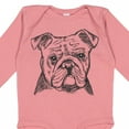thumbnail image 4 of Inktastic English Bulldog Sketch Portrait Boys or Girls Long Sleeve Baby Bodysuit, 4 of 5