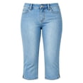 thumbnail image 4 of Daznico Women's High Waist Stretch Denim Fit Side Slit Hem Capri Jeans Breathable Casual Everyday Trousers,XXL, 4 of 4