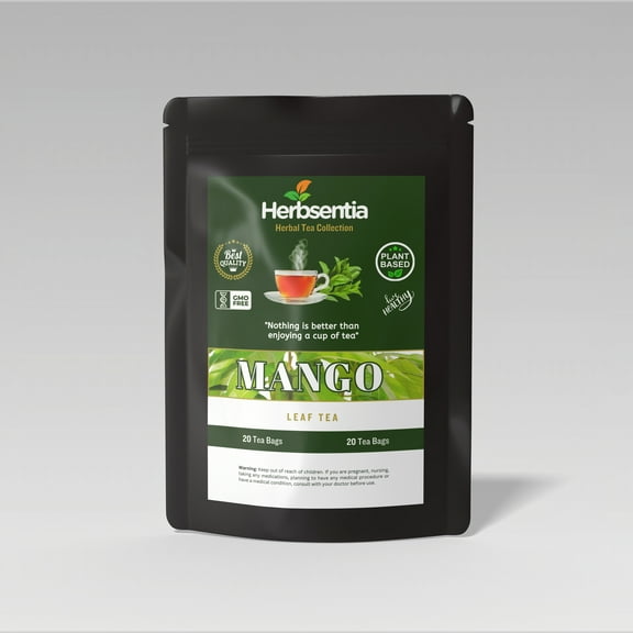 Mango Leaf Herbal Tea – 20 Tea Bags | 100% Dried Mangifera indica Leaves | Naturally Caffeine-Free | Herbsentia