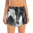 thumbnail image 2 of Balery Running horses Pattern Women's Running Shorts with Liner 2 Pockets Elastic Workout Athletic Gym Yoga Shorts-X-Large, 2 of 7
