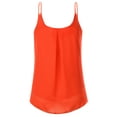 thumbnail image 3 of Doublju Women's Pleated Chiffon Layered Cami Tank Top (Plus Size Available), 3 of 3