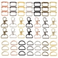 thumbnail image 2 of 56 Pcs Purse Hardware Keychain Hooks for Bag Making Lanyard Snap Hooks Metal Swivel Clasps with D Rings and Slide Buckle, 2 of 10